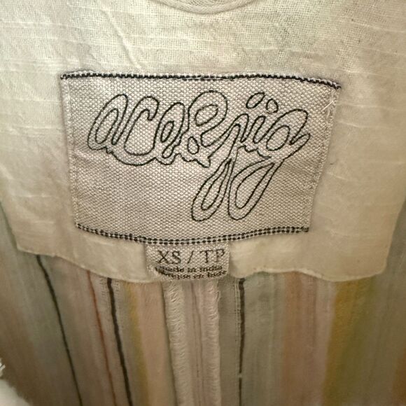 Ace & Jig Dress XS Pyrite Dunes Slot Striped Metallic Sleeveless Maxi Boho - Picture 2 of 4